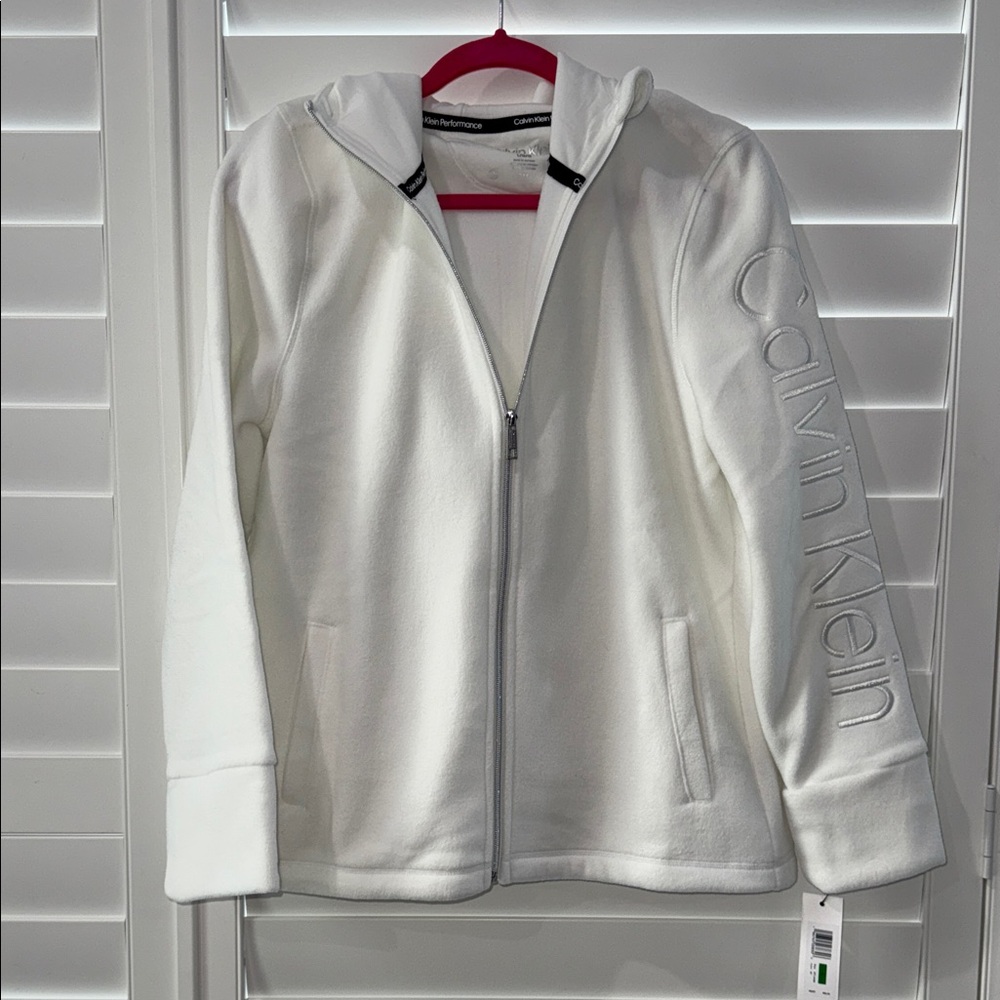 Calvin Klein Ivory Zip-Up Jacket-NWT